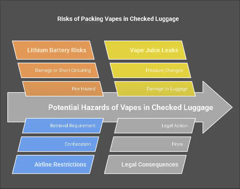 What happens if you put a vape in checked luggage