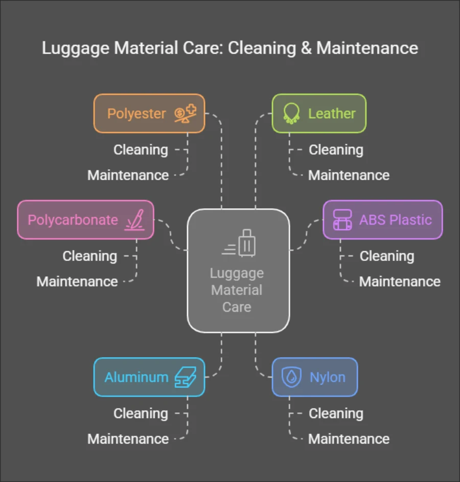 Caring for Luggage Based on Material