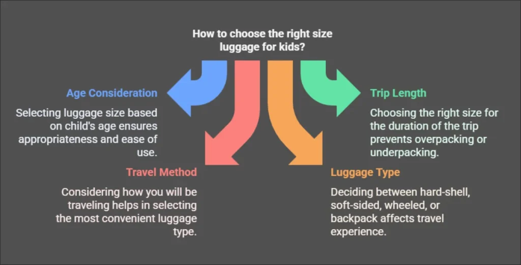 Conclusion

To sum up, choosing the right size luggage for kids is based on their age, trip length and how you will be traveling. For most, it is between 16 and 22 inches, with smaller for toddler and larger sizes for older kids. The type of luggage: hard-shell vs soft-sided, wheeled luggage vs backpack, can also affect how you travel. Also, things like lightweight, durable materials, and fun designs that make traveling fun for your child! With these crucial points in mind you can be confident that your little helping hand has the ideal luggage for their adventures.