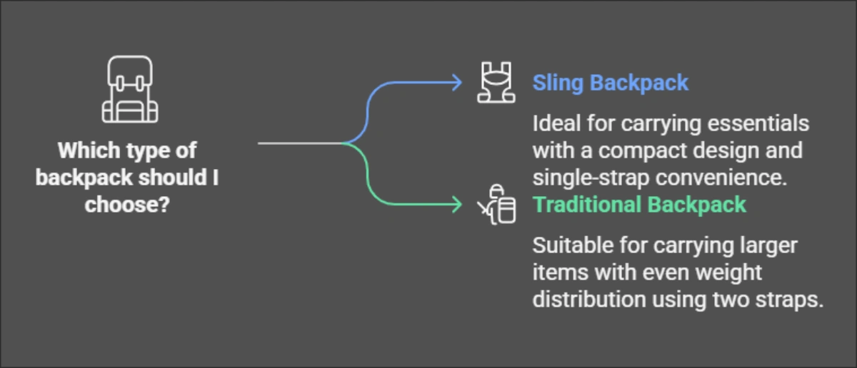 How is a sling backpack different from a regular backpack?