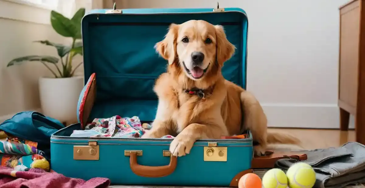 Golden Retriever Packs Own Suitcase