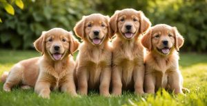 Red Golden Retriever puppies