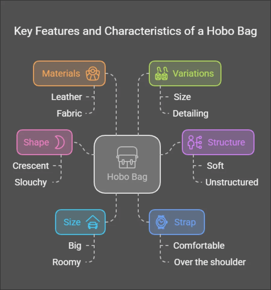 What are the key features that define a hobo bag