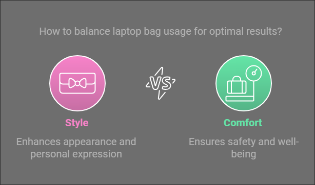 What is the correct way to wear a laptop bag to avoid shoulder pain