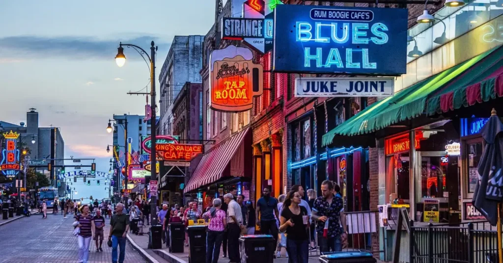Memphis riverfront and Beale Street